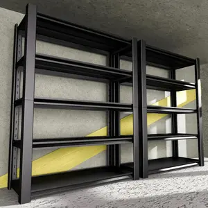 Heavy-Duty Industrial Metal Storage Rack, Adjustable 5-Tier Shelving, Multi-Level Versatile Shelving Unit Suitable for Garages, Basements, and Warehouses.