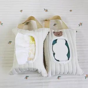 Portable Creative Car Tissue Box Hanging Bag, Cute Bear Wet Wipes Pack, Universal for Baby Stroller/crib/home Use, Must-Have for Moms