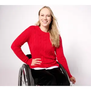 Denim & Co. Adaptive Crewneck Long-Sleeve Sweater