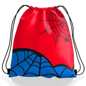 12 Pcs Spider Drawstring Bags, Birthday Party Favors, Goodie Bag Backpack, Spiderweb Candy Treat Bags, Birthday Party Supplies