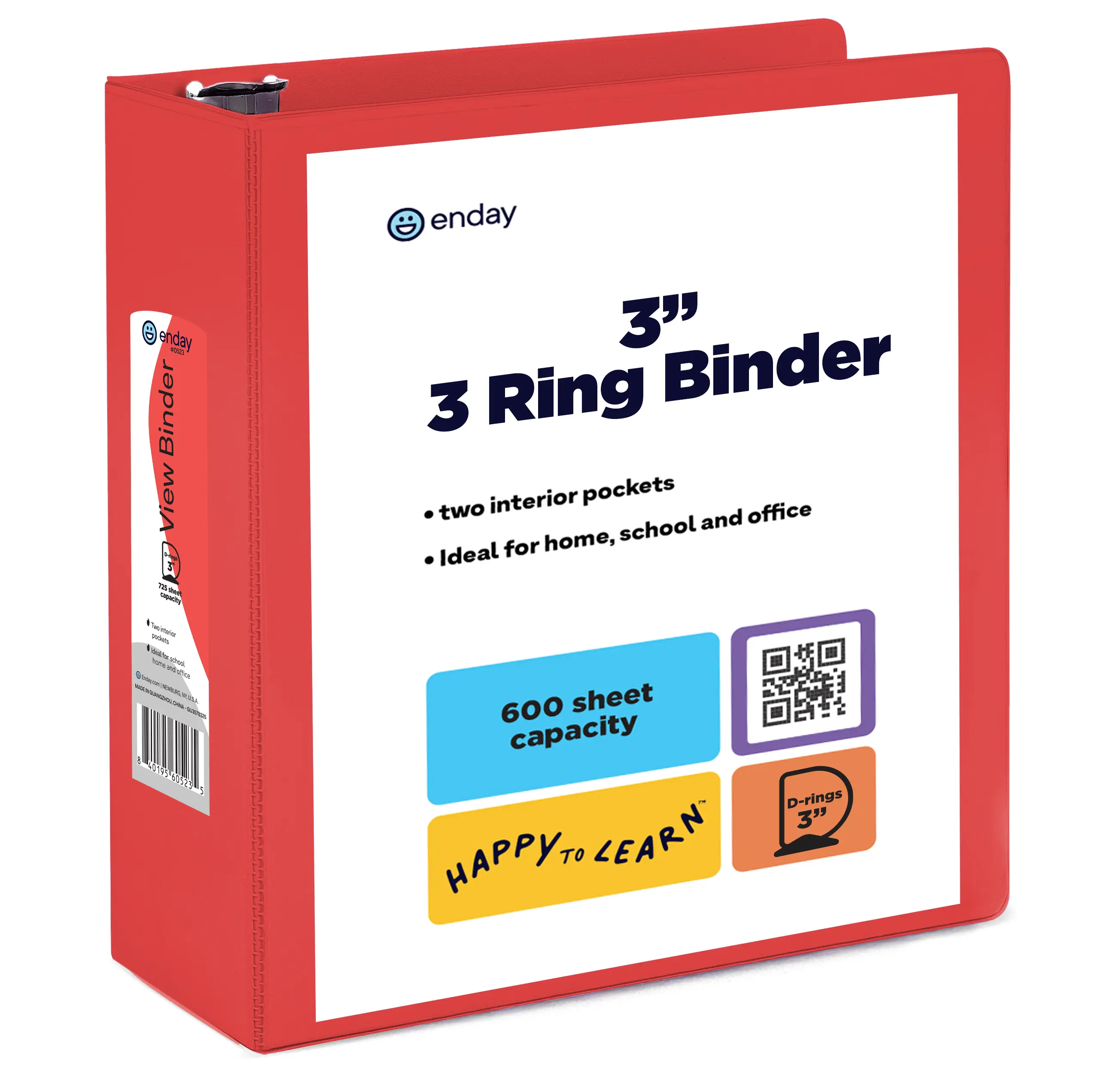 3″ Slant-D Ring View Binder With 2 Pockets