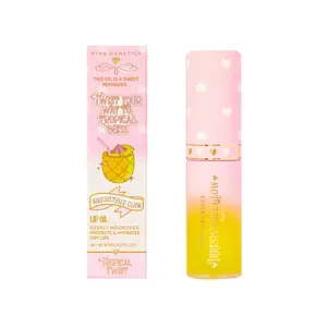 Pink Genetics Tropical Twist Gloss Lipgloss Lipstick Makeup Hydrating Scented Coconut Lightweight Oil Moisture Moisturize
