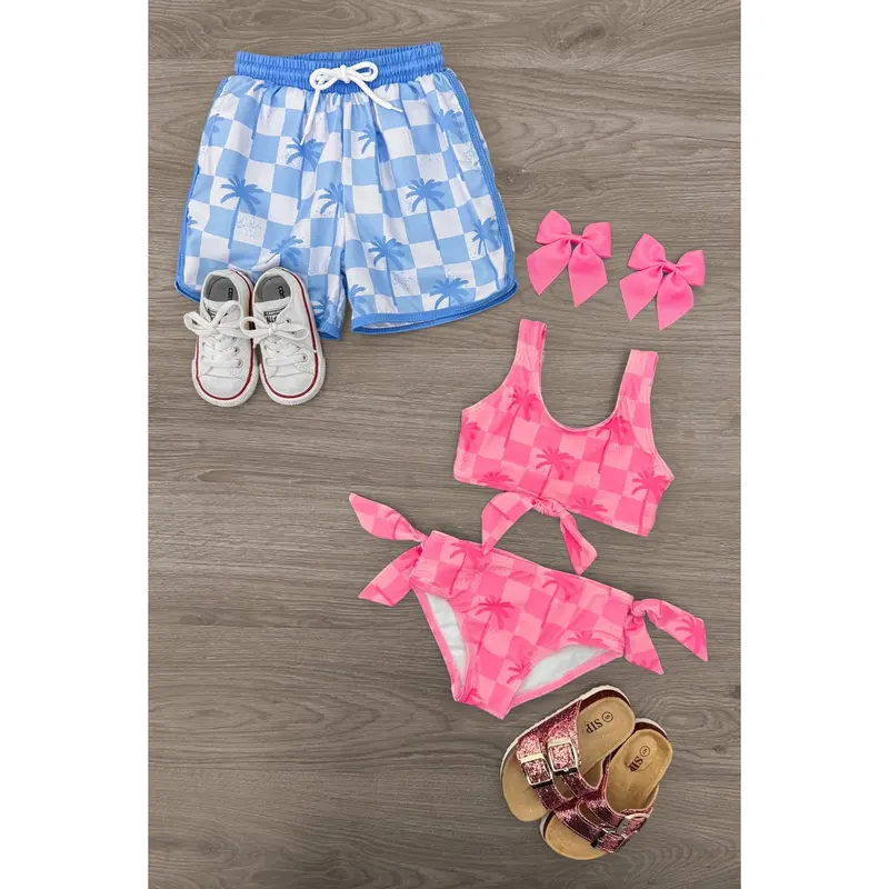 Checkered Palm Tree Swimsuit - Boy Or Girl!