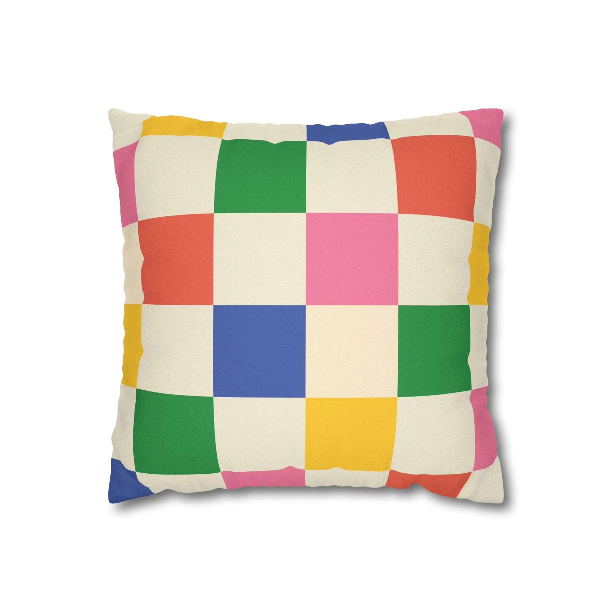 Colorful Patchwork Pillowcase | Vibrant Checkerboard Throw Pillow | Dopamine Decor | Modern Home Accent | Playful Gift for All Occasions