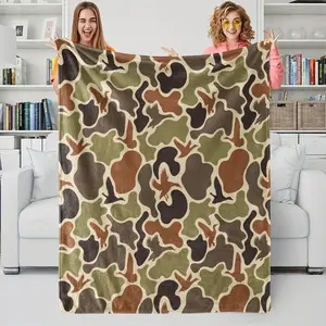 Camouflage Pattern Flannel Blankets, 1 Count Soft Comfortable Throw Blanket, Warm Napping Blanket for Home Office Travel, Bedroom Refresh Decor