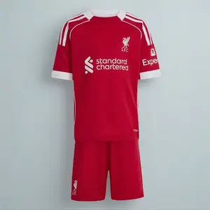 Liverpool 2025/26 Home and Away Full Set Soccer Kit, Premium Fabric Match Style Set D