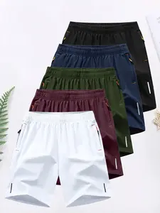 Men's Casual Woven Shorts Pants, Summer Fitted Sporty Style Sportswear, Moderate Fabric Thickness, Perfect for Daily Wear & Outdoor Activities