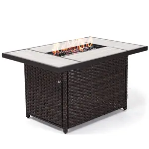 GRAND PATIO 41" & 43'' Outdoor Propane Fire Pit Table with Resin Wicker Base