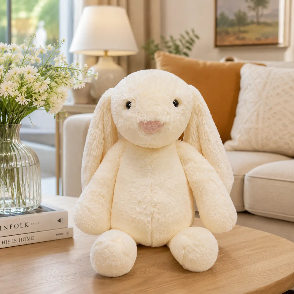 Jellycat White Bunny Plush – Super Soft Long-Eared Rabbit Stuffed Animal & Cute Gift