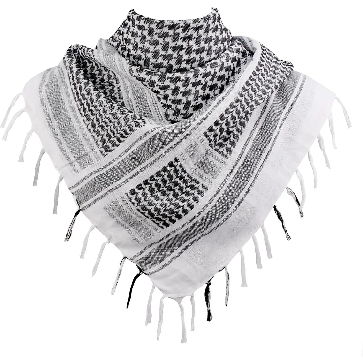 Men's Soft Cotton Breathable Camouflage Desert Shemagh Keffiyeh Tactical Scarf - 43x41in Universal Size Neck Head Wrap with Tassel for Working Family, Climbing, Daily Use, Teachers, One Size