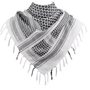 Men's Breathable Cotton Shemagh Keffiyeh Tactical Desert Scarf - 43x41in Camouflage Neck Head Wrap with Tassel for Boyfriends, Teachers, Daily Use