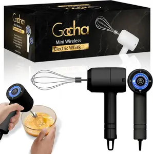 Cordless Electric Hand Mixer | 3-Speed Hand Whisk for Eggs, Cream, Batters & Soups | Portable & Rechargeable, Wireless Baking Mixer with 2 Whisk Attachments