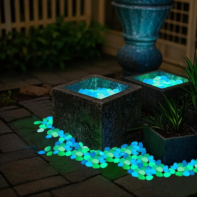 Luminous Garden Stone, 1000pcs Vibrant Glowing Plastic Stakes for Pathway, Decorative Accessories for Home Garden Party Wedding