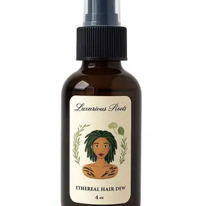 Ethereal Hair Dew - Lightweight Herbal Spray for Soothing Scalp with Rosemary, Chamomile & More - Hydrating Formula Suitable for Protective Styles Haircare Clear