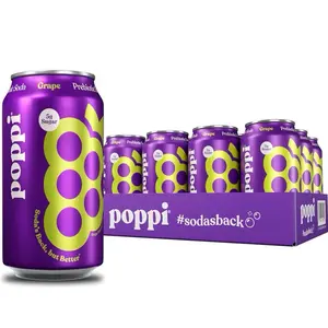 Poppi Sparkling Prebiotic Soda Beverage with Apple Cider Vinegar, Seltzer Water and Fruit Juice, Crowd Pleasers Variety Pack, 12 Fl Oz, Pack of 12, Packaging May Vary