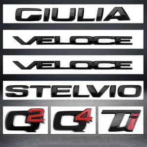 Q2 Q4 Giulia Giulietta Stelvio Veloce Ti Badge Emblem Car Stickers For Alfa Romeo Rear Boot Refit Trunk Label Logo Accessories