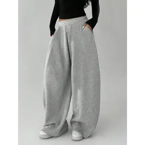 Girls/Teens Casual Baggy Sweatpants Joggers Pants Outdoor Street Pocket Trousers Sports Pants Wide Leg Elastic Waist Pants Pull On Fleece Athletic Ages 8-16 Years
