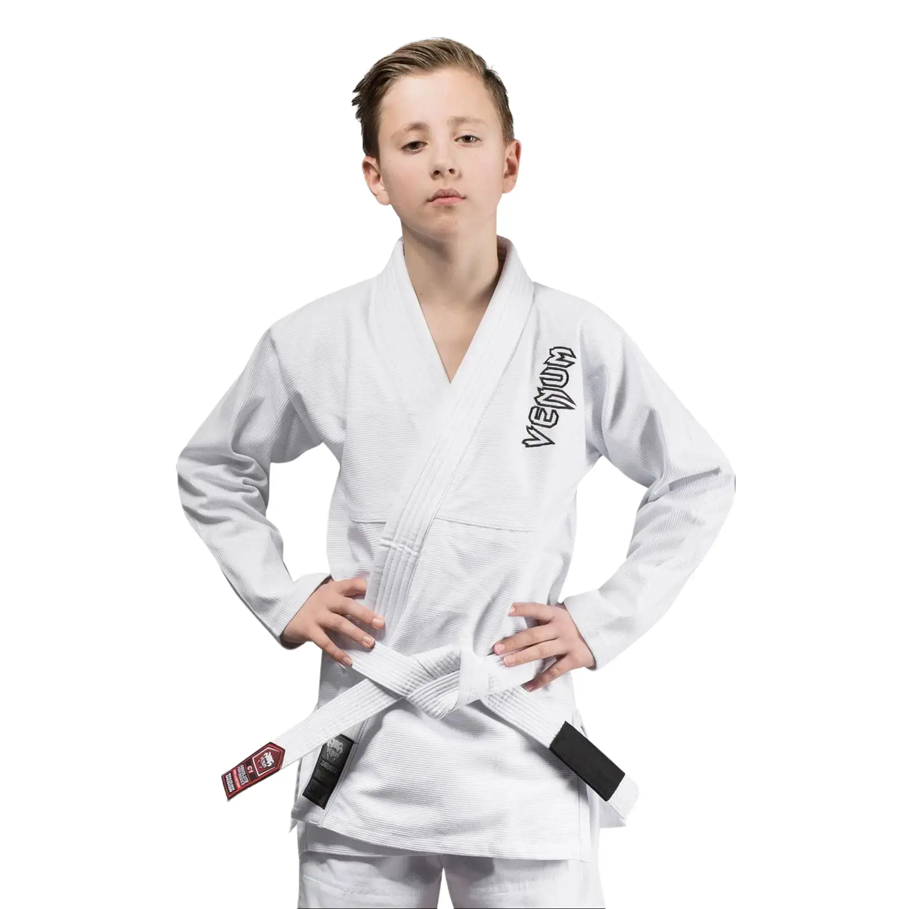 Venum Contender Kids Brazilian Jiu-Jitsu Gi - 100 Cotton Professional Sports Clothing, Reinforced Seams, Includes Free White Belt, Includes Belt, Children Interested In Bjj, S, Bjj Training