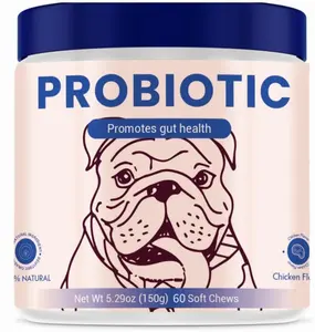 Probiotics for Dogs, Support Gut Health, Occasional Diarrhea, Digestive Health & Seasonal Allergies - Pork Flavor - 60 Soft Chews boost immune