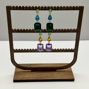 Crystal Rectangle Semi Precious Earrings