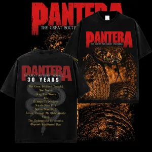[MetalStyle] Pantera The Great Southern Trendkill 30th Anniversary Retro Unisex 100% Heavyweight Cotton T-Shirt – 90s Records Rock Cotton Tee, Groove Metal Rock Band Shirt, Oversized Vintage Tee, Heavy Metal Merch, Gift for Rock Fans