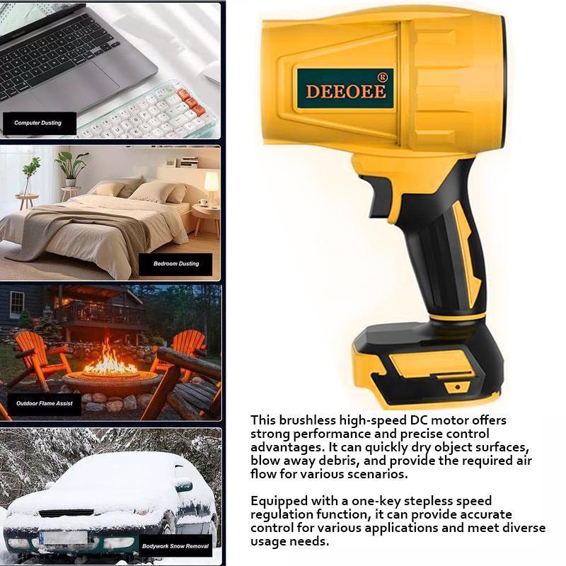 Cordless Turbo Jet Leaf Blower – High-Power Brushless Motor, Violent TurboFan for Car Drying, Dust Cleaning & Snow Removal – Handheld & Lightweight for Outdoor & Garage Use