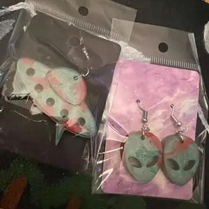 Alien & UFO necklace & earring set