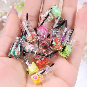 Random Color 3D Resin Pendant Art Charms, Colorful Bubble Tea Designs, DIY Jewelry Making Supplies for Keychains & Phone Case, DIY Kit, DIY Craft Embellishments