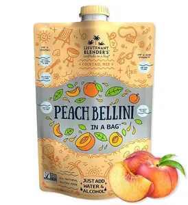 Lt. Blender's Peach Bellini in a Bag - Wine Slushie Mixes - Each Bag Makes 1/2 Gallon of Frozen Peach Bellini Mix – Non-GMO Wine Freezer mix - Make with Wine, Liquor or as a Mocktail - (Pack of 1)