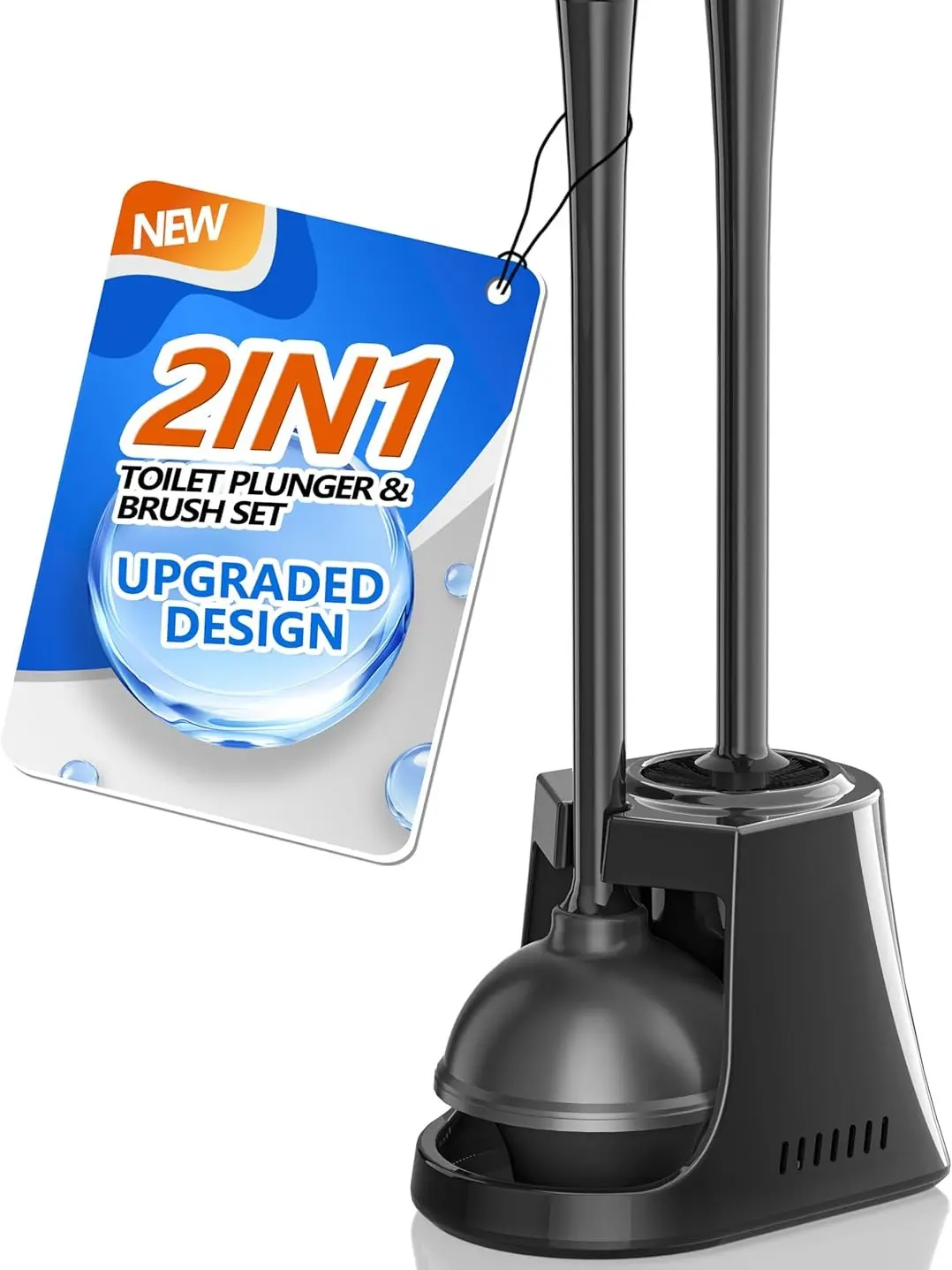 2-in-1 Toilet Plunger and Brush Set – Extended Handle Bathroom Cleaning Combo, Toilet Bowl Plunger with Brush for Deep Cleaning & Hygiene