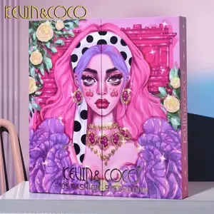 Kevin & Coco 105 Fashion Eye Shadow Blush Palette Pearlescent Matte Makeup Set with Eye-Catching Design