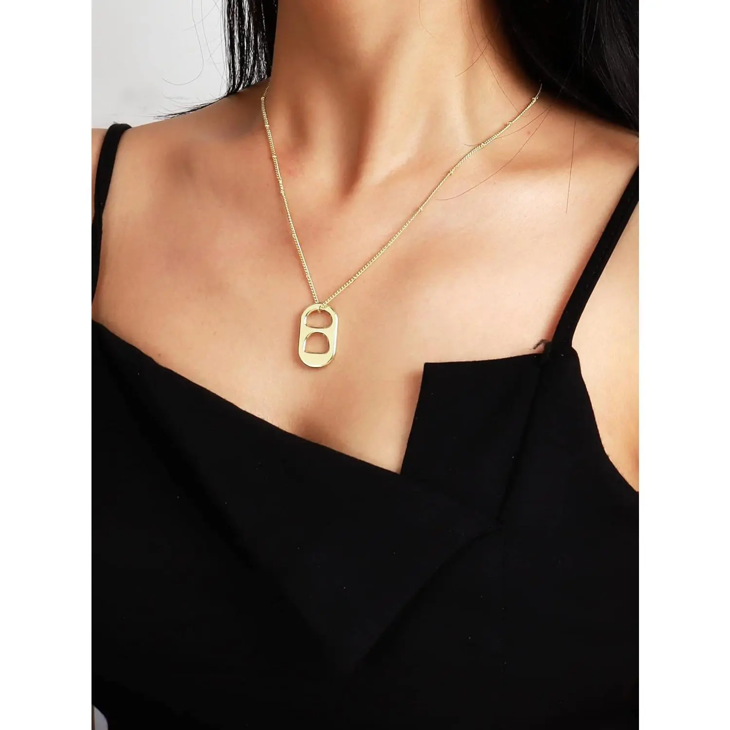 Preppy Style Soda Tab Necklace for Women, Gold or Silver Plated Steel Pendant with an Anti-Erosion Adjustable Chain, Anniversary Birthday Gift, Bottle Cap, Preppy Style Necklaces, B-Gold, Casual, A-Silver Soda Tap Beaded Necklace-Style 1