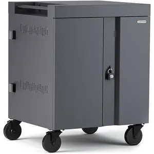Bretford CUBE Cart 32-Device Charging Cart with 90° Doors (Charcoal)