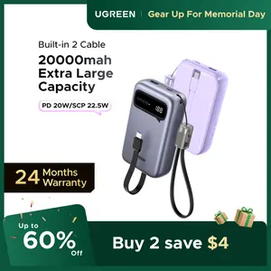 UGREEN Portable Charger, Smallest 20W 20000mAh USB C Power Bank Fast Charging, PD 3.0 LED Display Phone Battery Pack Compatible with iPhone 17 16 15 14 Pro Samsung S24 iPad etc,tiktokshopmemorialday