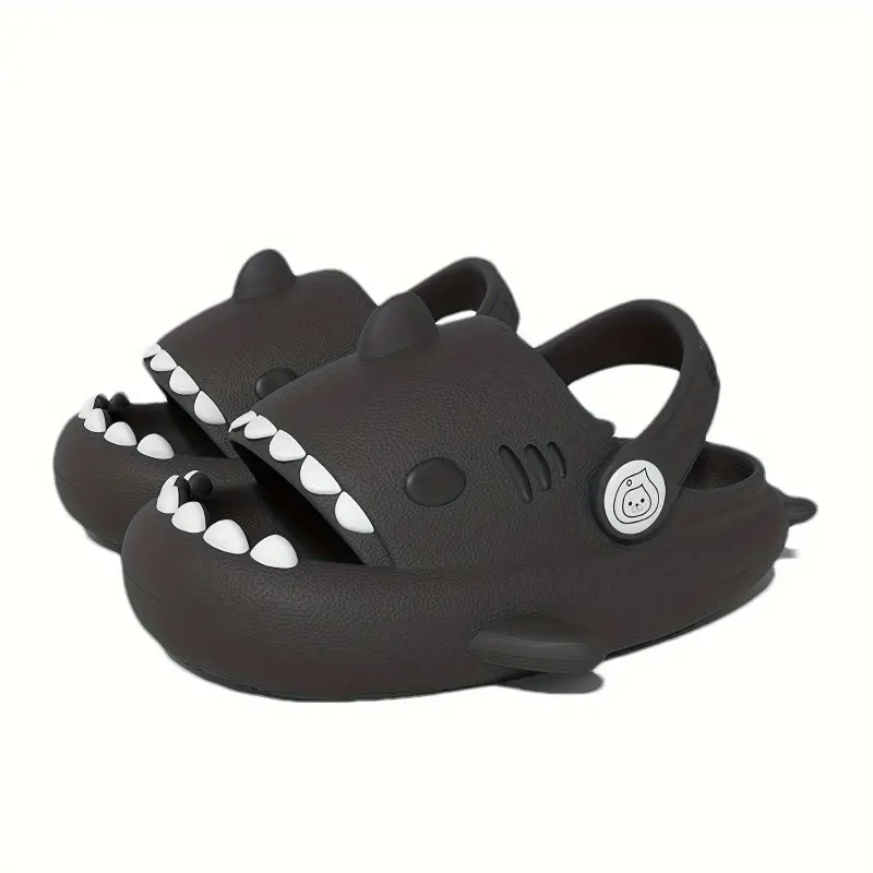 Cloud Shark Slides Non-Slip Novelty Extremely Comfy Cushioned Thick Sole, Lightweight & Breathable EVA Material, Indoor/Outdoor Use for Youngsters & Youngsters, Youngsters Indoor Outdoor Shoes, Playful Youngsters Footwear