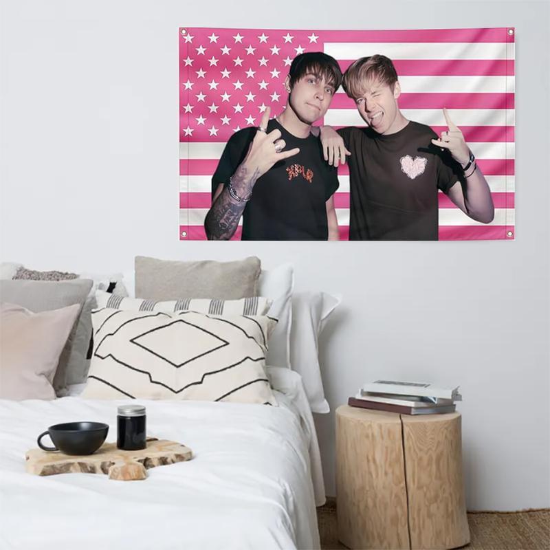 Sam and Colby Pink American Funny Flag College Dormitory Decoration Outdoor Party Courtyard Decoration
