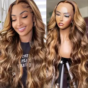 European and American fashion piano-colored wig, popular in Africa front lace large wavy curly wig synthetic wig body deep wave wigs many colors fake wig