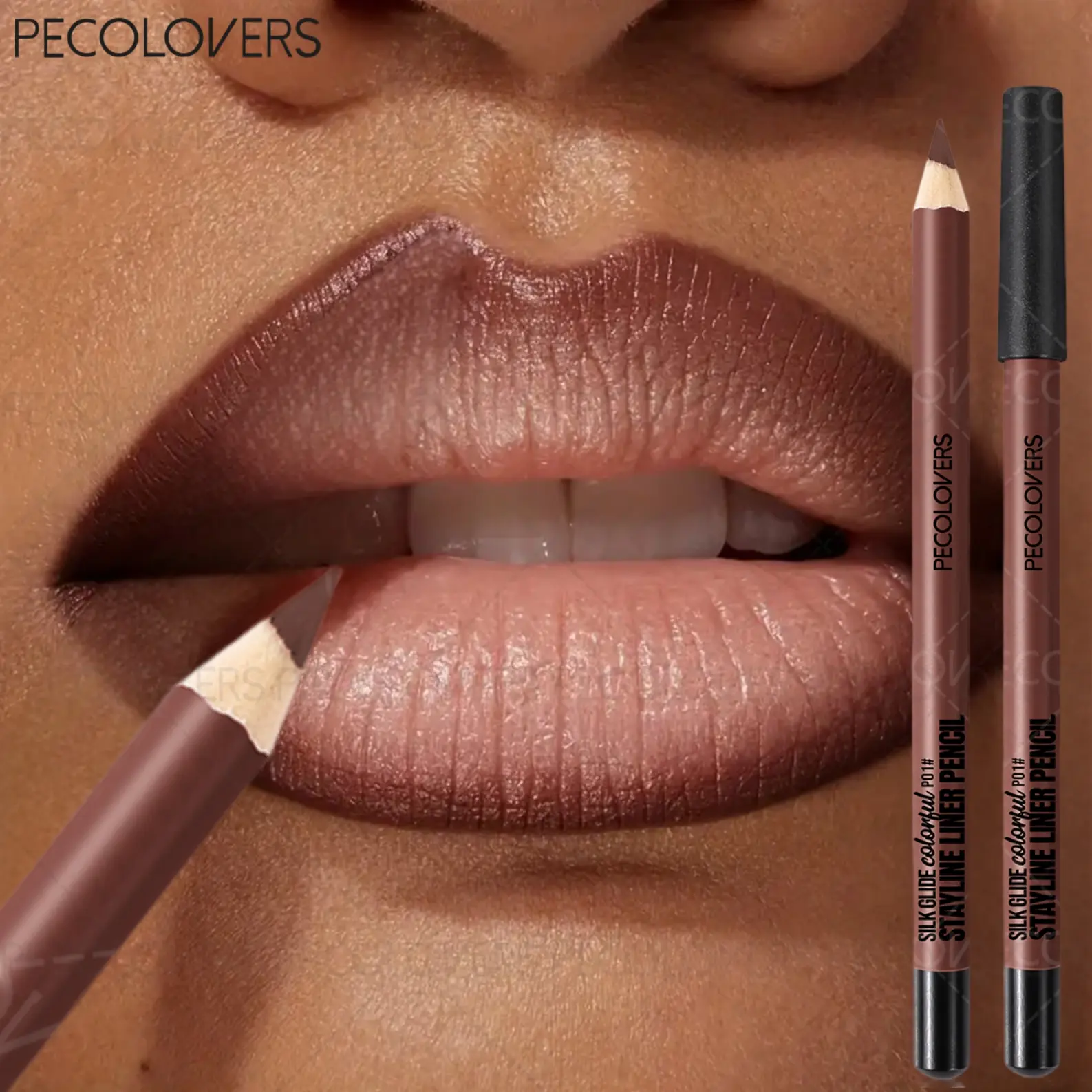 1Pc Smooth Lip Liner - Waterproof Lip Pen, Long-Lasting For Daily Makeup, Nude And Brown, Lip Cosmetic, Makeup Lipliner