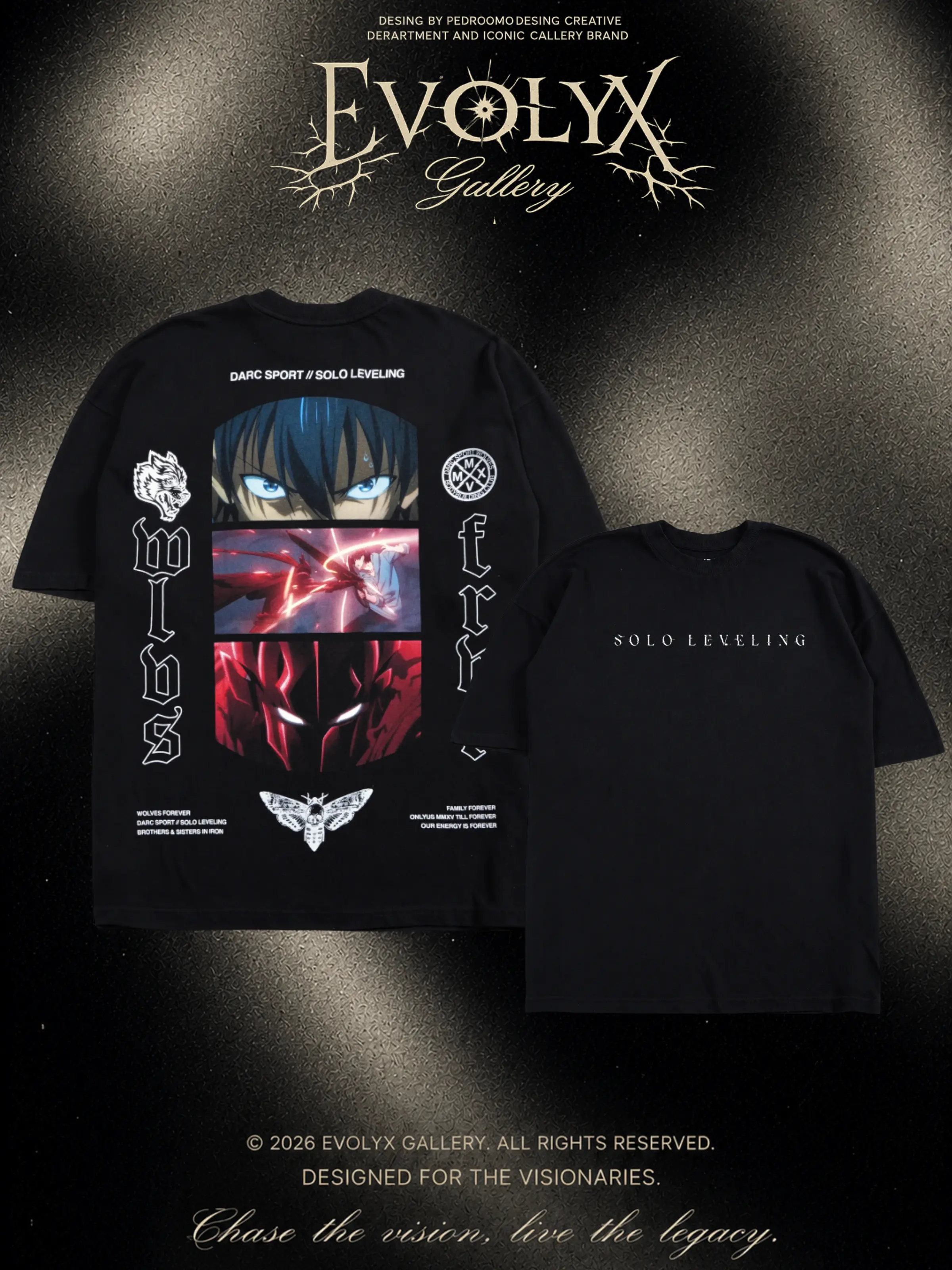 Igris vs Sung Jinwoo Solo Leveling Anime Manga 100% Cotton Tee T-Shirt - Size S to 5XL - Unisex Vintage Streetwear Oversized Crewneck T-Shirt - Gift for Anime Fans