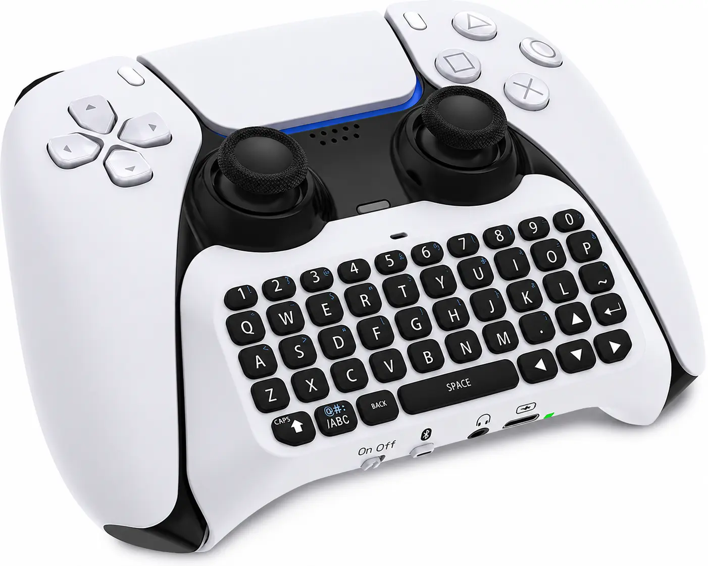 Wireless Mini Keyboard for PS5 Controller – Bluetooth 3.0 Chatpad with 3.5mm Audio Jack & Type-C Charging