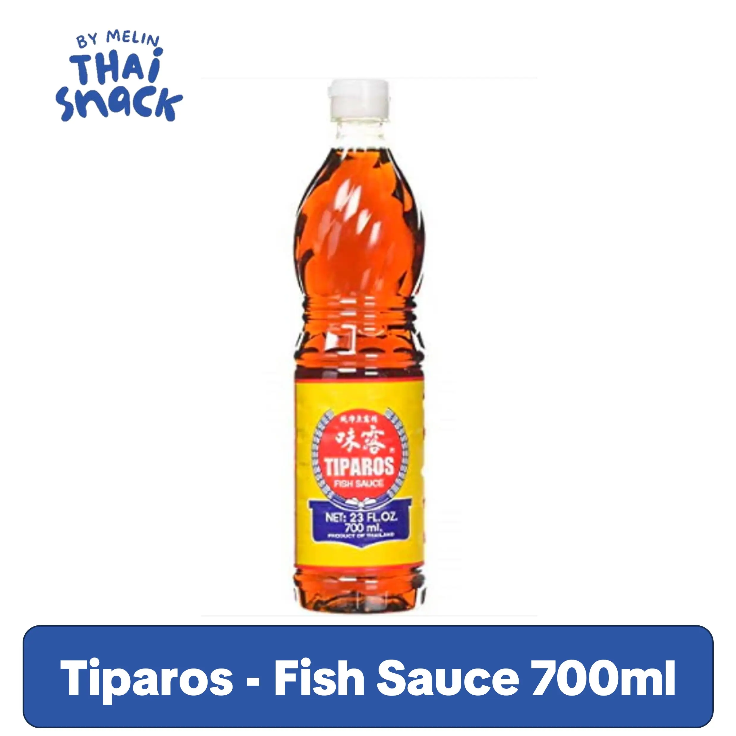 Tiparos Authentic Thai Fish Sauce, 700ml, Ambient-Room Temp - Savory Salt-Enhanced Cooking Sauce for Flavoring, Dip Seasoning, Savory Sauce