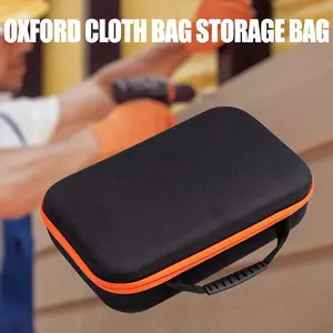 Tool Storage Bag - Black with Orange Zipper, perfect for storing tool accessories such as electric drills and sanders - Portable design, ideal for use when conducting repairs outdoors, it is a tool bag.