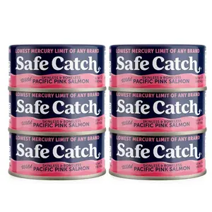 Wild Pink Salmon Canned WildCaught Skinless Boneless Salmon Fish Every Can Salmon Is Mercury Tested Kosher, 6Pack Salmon Cans 5oz