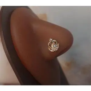 Aubrielle Gold Gem Nose Stud