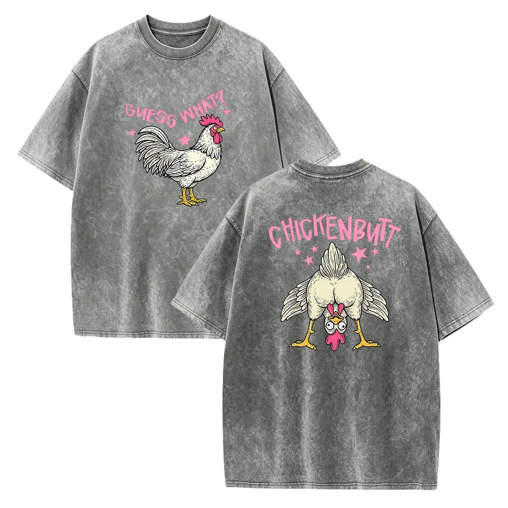 Funny Guess What Chicken Butt Shirt, Chicken Humor Tee, Cute Farm Lover Joke Graphic T-Shirt, Farm Animal Meme Sweatshirt