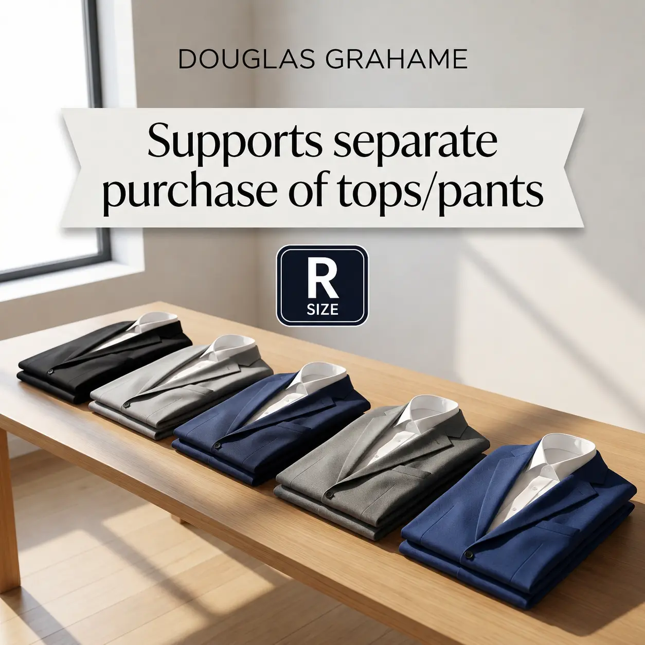 Douglas & Grahame Men's Separate Suit Set Regular Fit (R) - Italian Cut Blazer OR Trousers - 98% Wool Premium Fabric - Mix & Match Sizes for Perfect Fit - Business Wedding Formal Attire