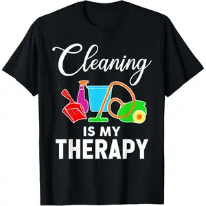 100% Cotton Housekeeper Cleaning is my Therapy Household House Keeper T-Shirt