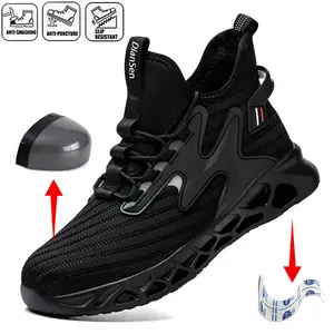Work Safety Shoes Breathable Men Work Protective Sneakers Anti-Puncture Male Steel Toe Shoes Indestructible Protective Boots Construction Work Shoes