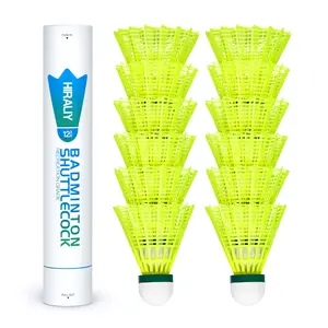 HIRALIY 12/24 Pack Badminton Birdies Nylon, Durable Shuttlecocks for Backyard & Baseball Batting Practice, Wind Resistant Yellow/Pink Bulk Ball Set for Family, Beginners & Outdoor Sports