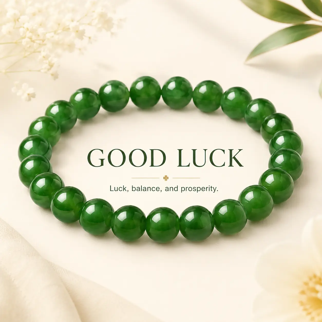 Women's Jade-Style Deep Green Polished Beaded Stretch Bracelet - Multi-Size 6mm/8mm/10mm 8mm Beads, Stackable Arm Candy Accessories, Assorted Bead Bracelets & Bangles for Casual Outfits, Everyday Gift Costume Jewelry